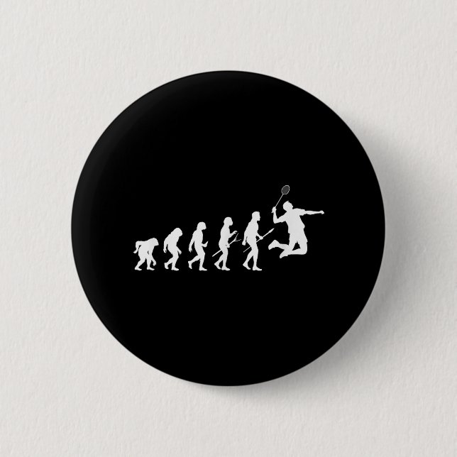 Lustige Spielerevolutionstheorie Badminton  Button (Vorderseite)