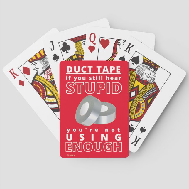 lustige Spielkarten "DUCT TAPE...2" (Rückseite)