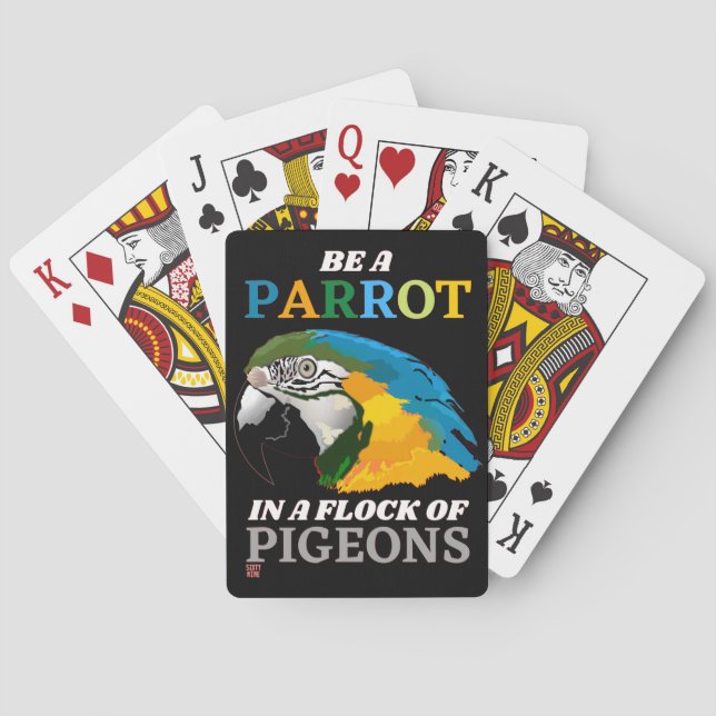 lustige Spielkarten "EIN PARROT..." (Rückseite)