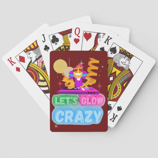 lustige Spielkarten "LET'S GLOW CRAZY" (Rückseite)