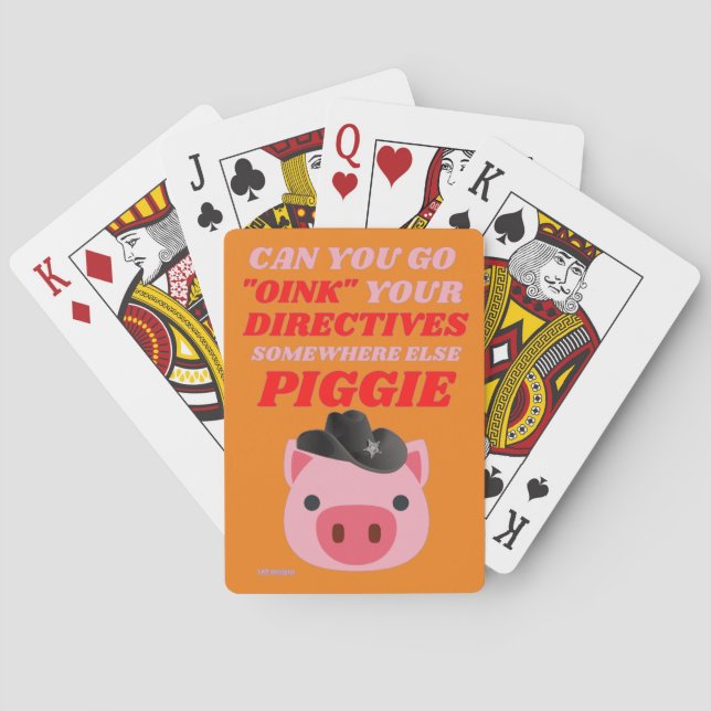 lustige Spielkarten "OINK PGIE" (Rückseite)