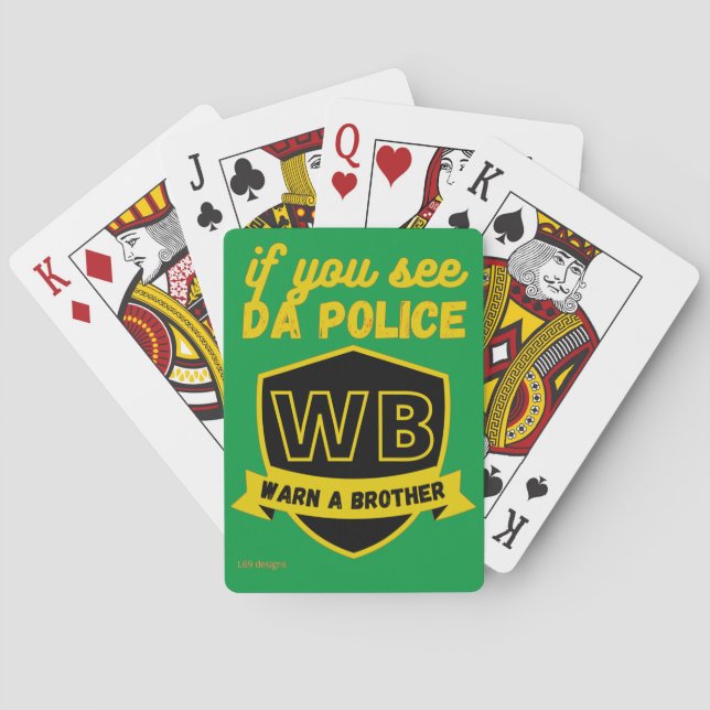 lustige Spielkarten "WARN A BRO.." (Rückseite)