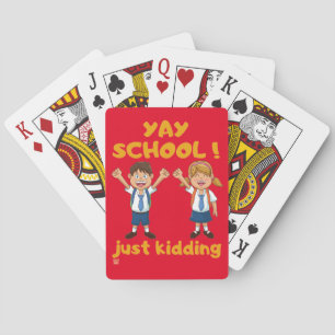 lustige Spielkarten "YAY SCHOOL"