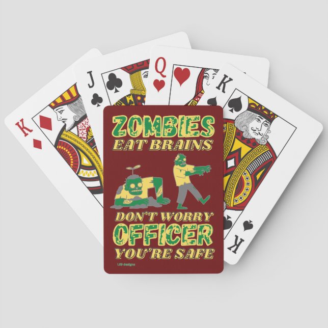 lustige Spielkarten "ZOMBIES EAT BRAINS..." (Rückseite)
