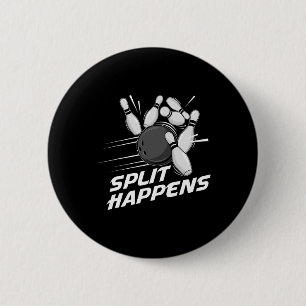 Lustige Split-Happens-Bowling-Mannschaft Bowling-M Button