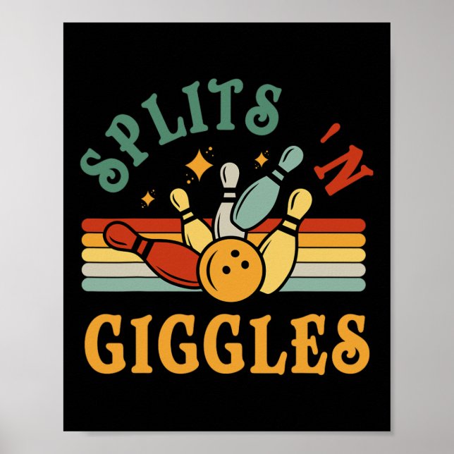 Lustige Splits n Kicher Bowling-Mannschaft Männer  Poster (Vorne)