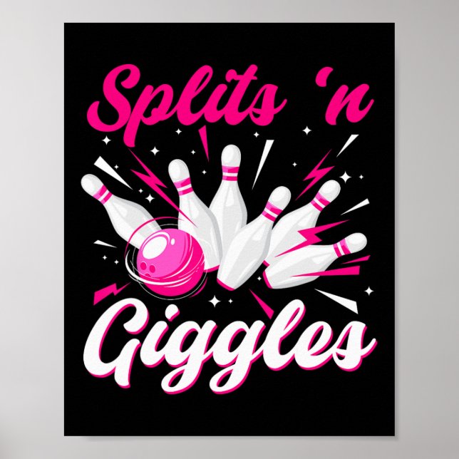 Lustige Splits n Kicher Bowling-Mannschaft Süße Bo Poster (Vorne)