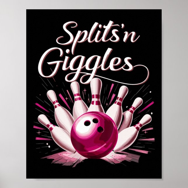 Lustige Splits n Kicher Bowling-Mannschaft Süße Bo Poster (Vorne)