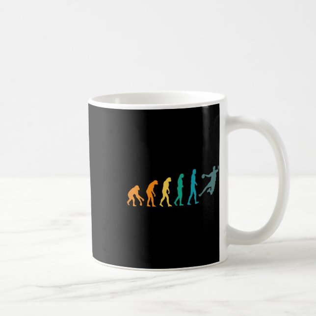 Lustige Sport Evolution Handball  Kaffeetasse (Rechts)