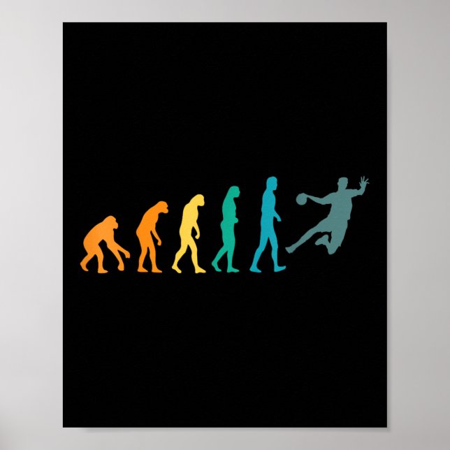 Lustige Sport Evolution Handball  Poster (Vorne)