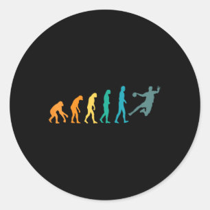 Lustige Sport Evolution Handball Runder Aufkleber