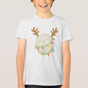Lustige Sport-Weihnachtslichter mit Volleyball-Ren Tri-Blend Shirt