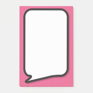 Lustige Sprechblase im Comic-Stil Pink Post-it Klebezettel
