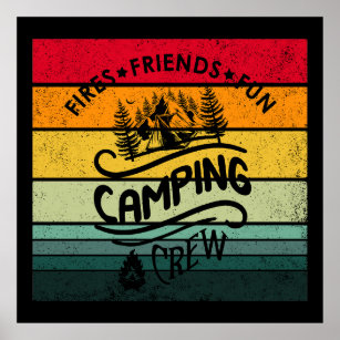 Lustige Sprüche Camping Crew Poster