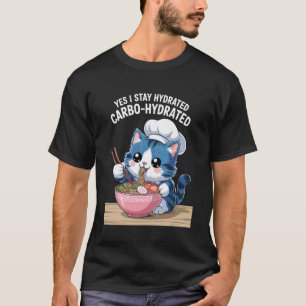 Lustige Sprüche Carbo Hydratisierte Katze Nudel Pu T-Shirt