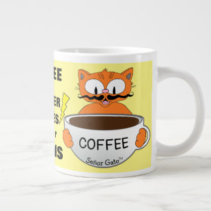 Lustige Sprüche Cartoon-Katze Jumbo-Tasse