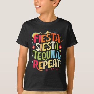 Lustige Sprüche Fiesta Siesta Wiederholung Cinco D T-Shirt