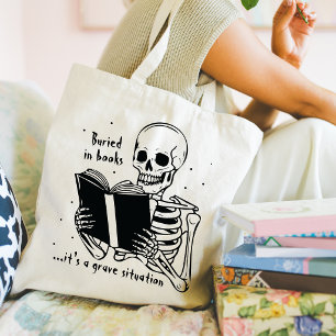 Lustige Sprüche Für Bücherliebhaber Gothic-Skelett Tragetasche