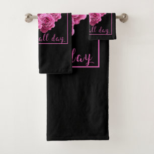 Lustige Sprüche über Rose und Liebe Badhandtuch Set