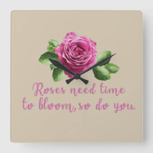 Lustige Sprüche über Rose und Liebe Quadratische Wanduhr