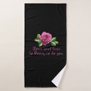 Lustige Sprüche über Rosen und Liebe Badehandtuch