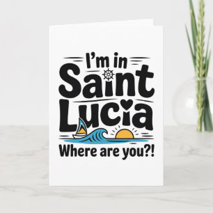 Lustige St. Lucia Reise Urlaub Karte
