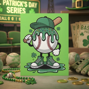 Lustige St. Patrick-Tage Baseball Humor Feiertagskarte