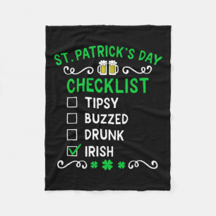 Lustige St. Patricks Day Checkliste 1  Fleecedecke