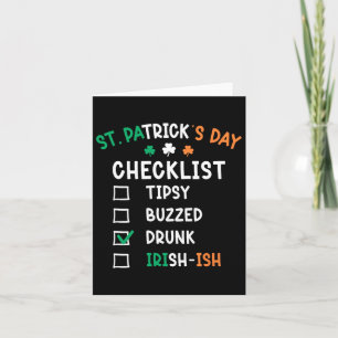 Lustige St. Patricks Day Checkliste 2  Karte