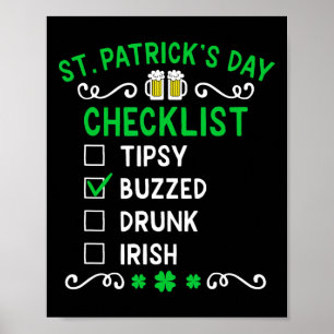 Lustige St. Patricks Day Checkliste 4 Poster