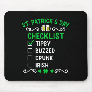 Lustige St. Patricks Day Checkliste Mousepad