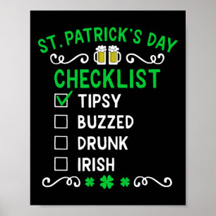 Lustige St. Patricks Day Checkliste Poster