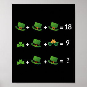 Lustige St. Patricks Day Mathe-Gleichung Lehrer  Poster