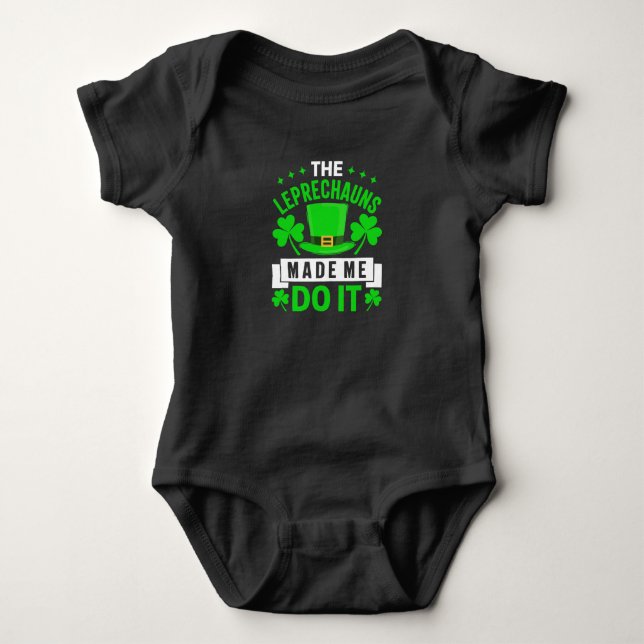 Lustige St. Patrick's Day-Wortkunst Baby Strampler (Vorderseite)