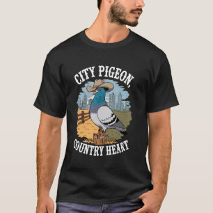 Lustige Stadt Taube Land Herz Cowboy Vogel Liebhab T-Shirt