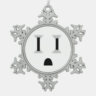 Lustige Steckdose Schneeflocken Zinn-Ornament