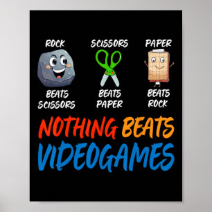 Lustige Stein Papier Schere Nichts schlägt Videosp Poster