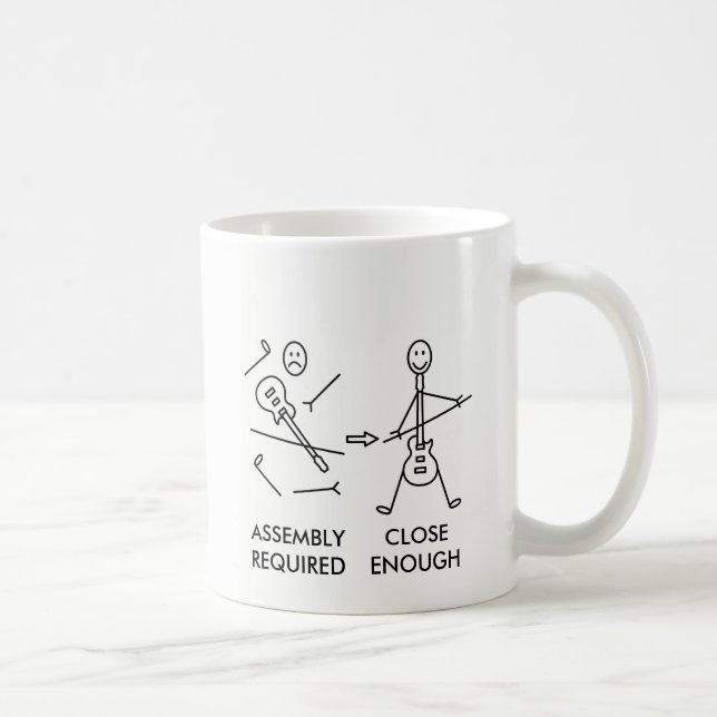 Lustige Stickman Gitarre Kaffeetasse (Rechts)