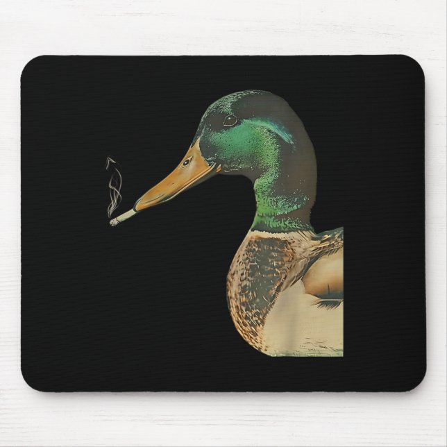 Lustige Stockente raucht Zigarette Meme Mousepad (Vorne)