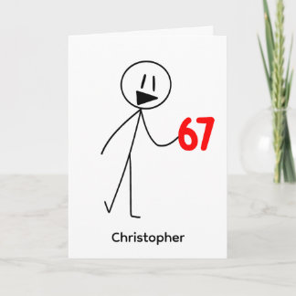 Lustige Stockfigur 67 Meme Geburtstag Karte