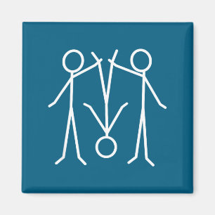 Lustige Stockfigur Magnet