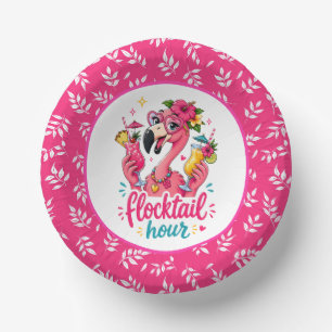 Lustige Strand rosa Flamingo Flocktail-Party Pappteller