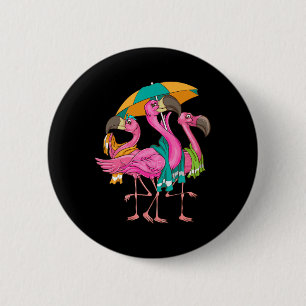 Lustige Strandflamingos mit Handtüchern Cooler Som Button