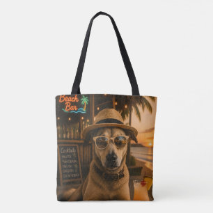 Lustige Strandhund-Wandkunst zum Ausdrucken