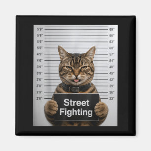 Lustige Straßenkampf-Katzen-Humor Für Kätzchen-Hau Magnet