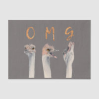 Lustige Strauß-Vogel-Aquarell-Illustration | OMG
