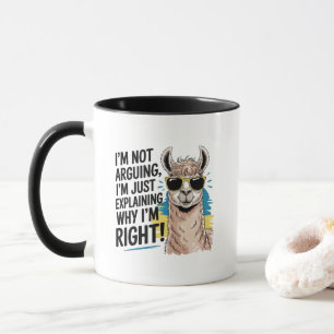 Lustige streitende Lama-Wortkunst Tasse