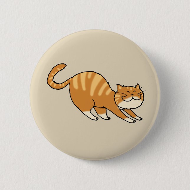 lustige Stretchkatze Button (Vorderseite)