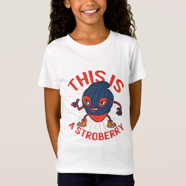 Lustige Stroberry-Masken-Fruchtkunst T-Shirt (Vorderseite)