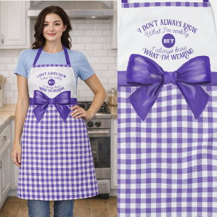 Lustige Stylische Lila Gingham-Schleife Schürze